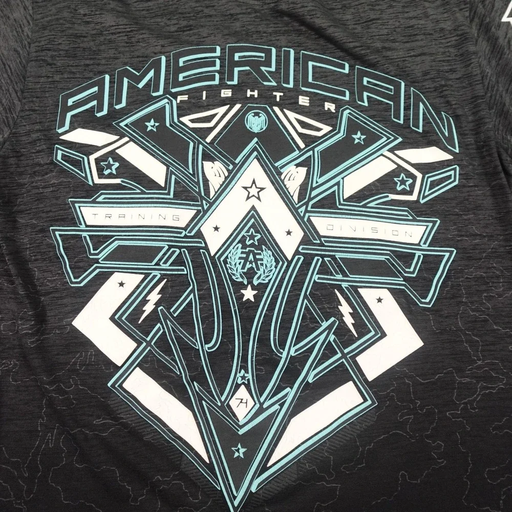 American Fighter Graphic T-shirt Mens Medium Gray Heather Cotton/Polyester‎ MMA